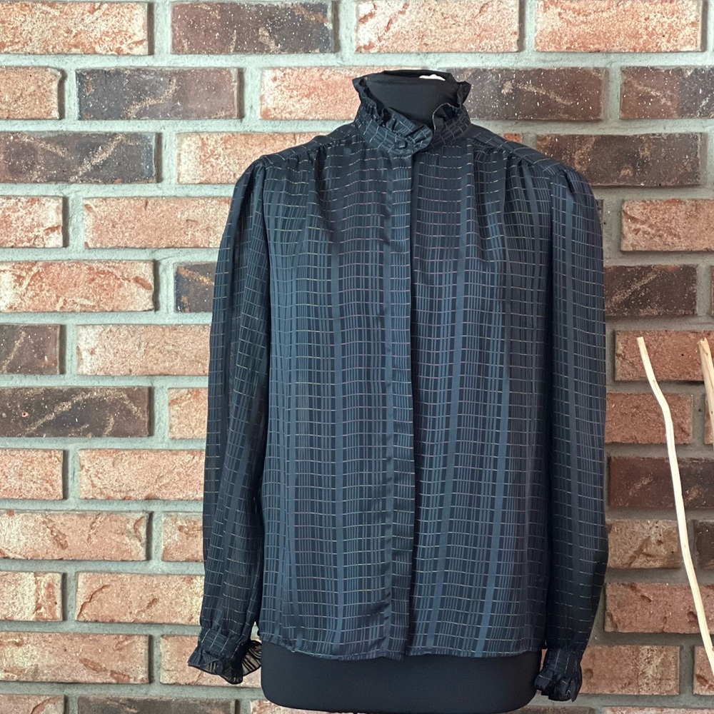 David Matthew Ruffle Neck Blouse